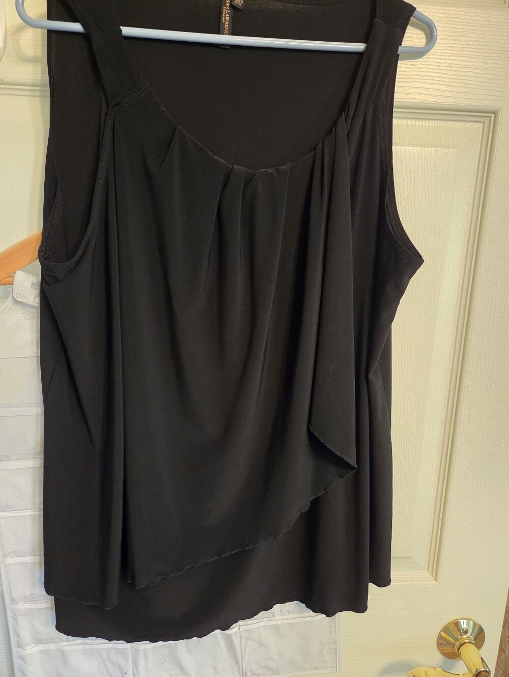 Susan Lawrence Black, Asymetrical-Draped Sleeveless Tank Top
